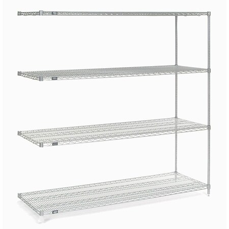 Nexel Wire Shelving Add-On, Poly-Z-Brite, 72 W x 14D x 74H A14727Z